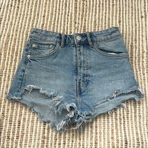 Zara Denim Distressed Women Shorts